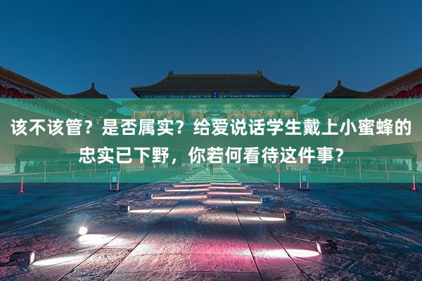 该不该管？是否属实？给爱说话学生戴上小蜜蜂的忠实已下野，你若何看待这件事？